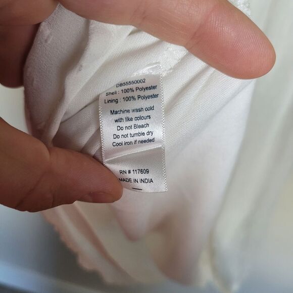 Downeast White Midi Dress Swiss Dot Cottagecore Fairycore Modest Angel Medium - Picture 12 of 12